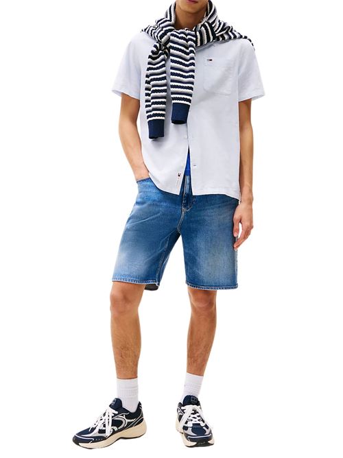 Camicia uomo azzurra misto lino Tommy Jeans | DM0DM20895C3Q